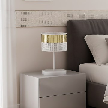 Asztali lámpa LUX 1xE27/15W/230V fehér/arany