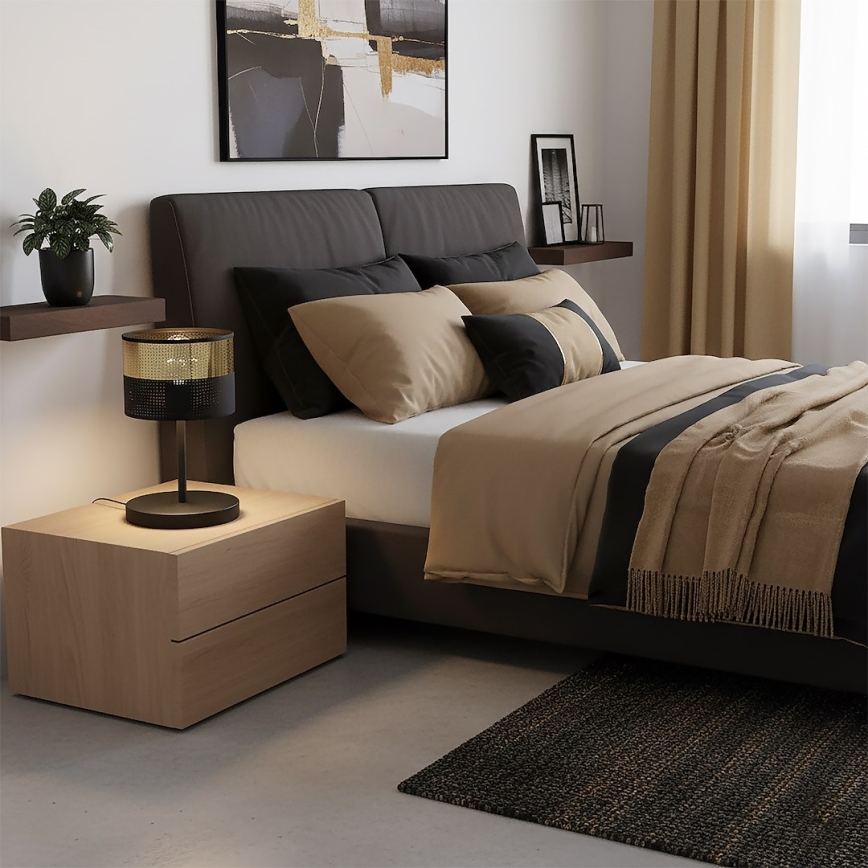 Asztali lámpa LUX 1xE27/15W/230V fekete/arany