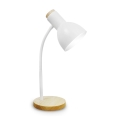 Asztali lámpa MARMA 1xE27/40W/230V fehér/kaucsukfa