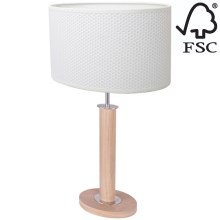 Asztali lámpa MERCEDES 1xE27/40W/230V 60 cm fehér/tölgy – FSC igazolt