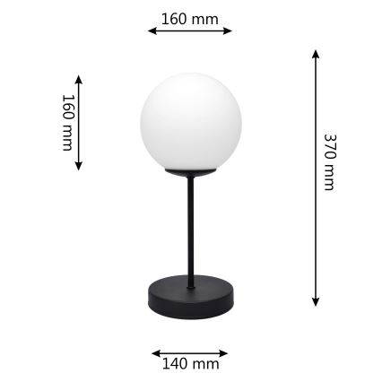 Asztali lámpa MOON 1xE27/15W/230V fekete