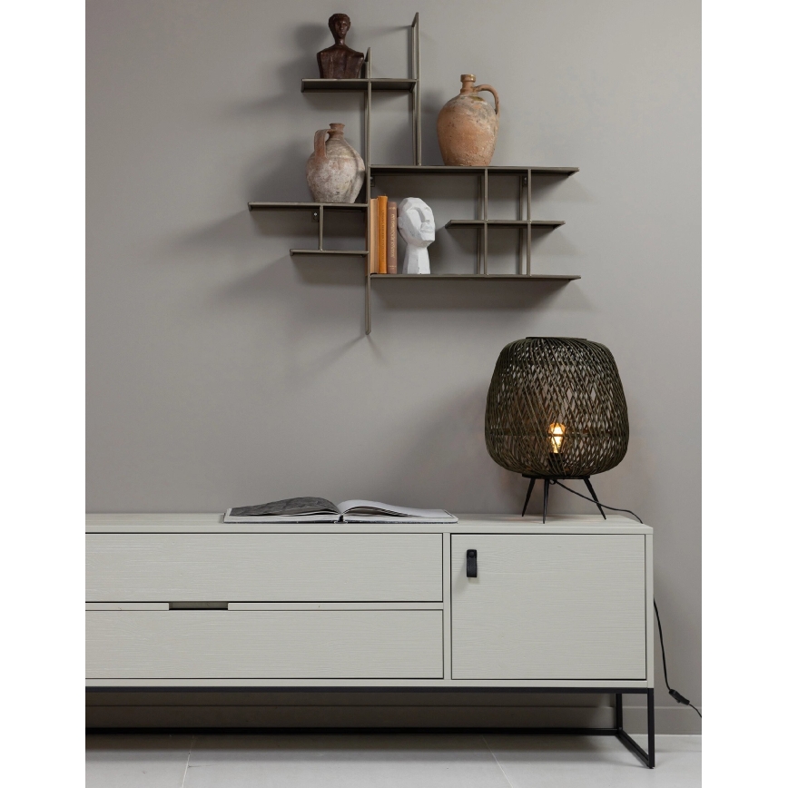 Asztali lámpa MOZA 1xE27/60W/230V bambusz zöld