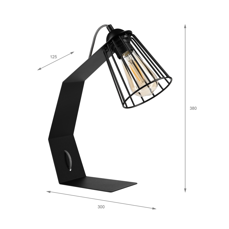 Asztali lámpa NANDO 1xE27/15W/230V fekete