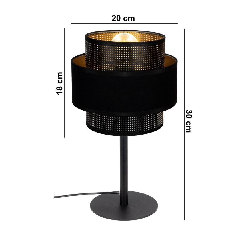 Asztali lámpa NESS 1xE27/60W/230V fekete