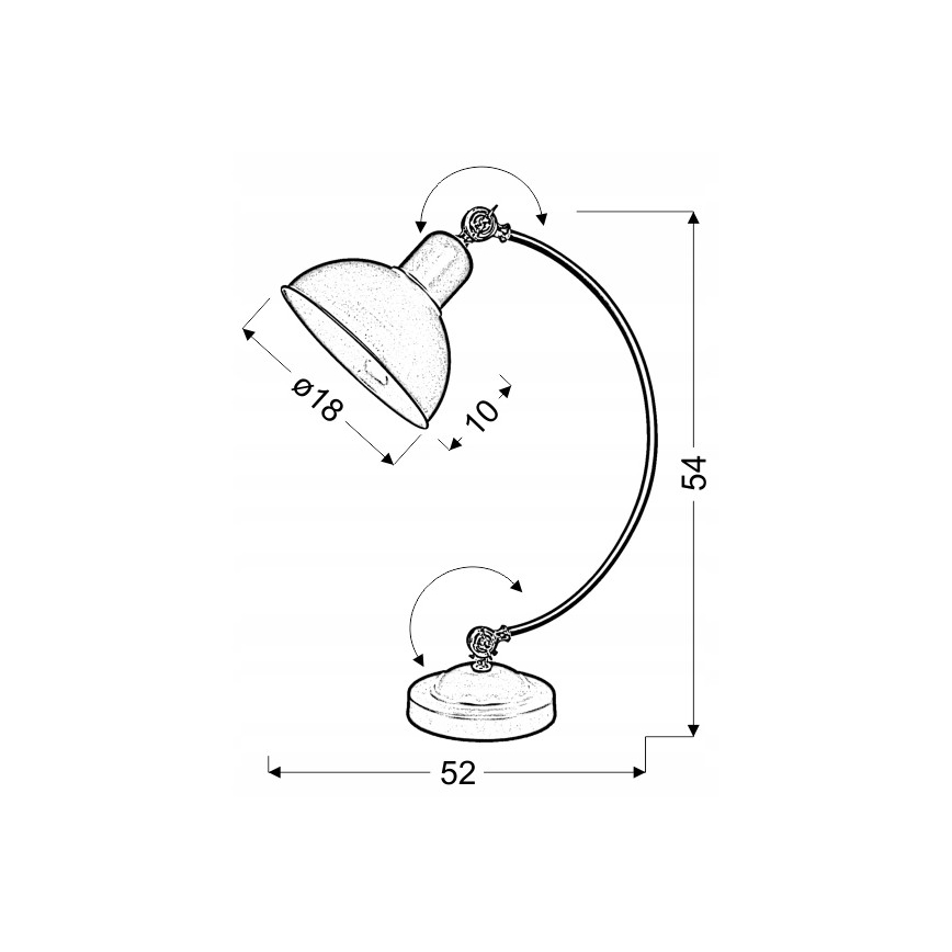 Asztali lámpa OLD 1xE27/40W/230V fekete