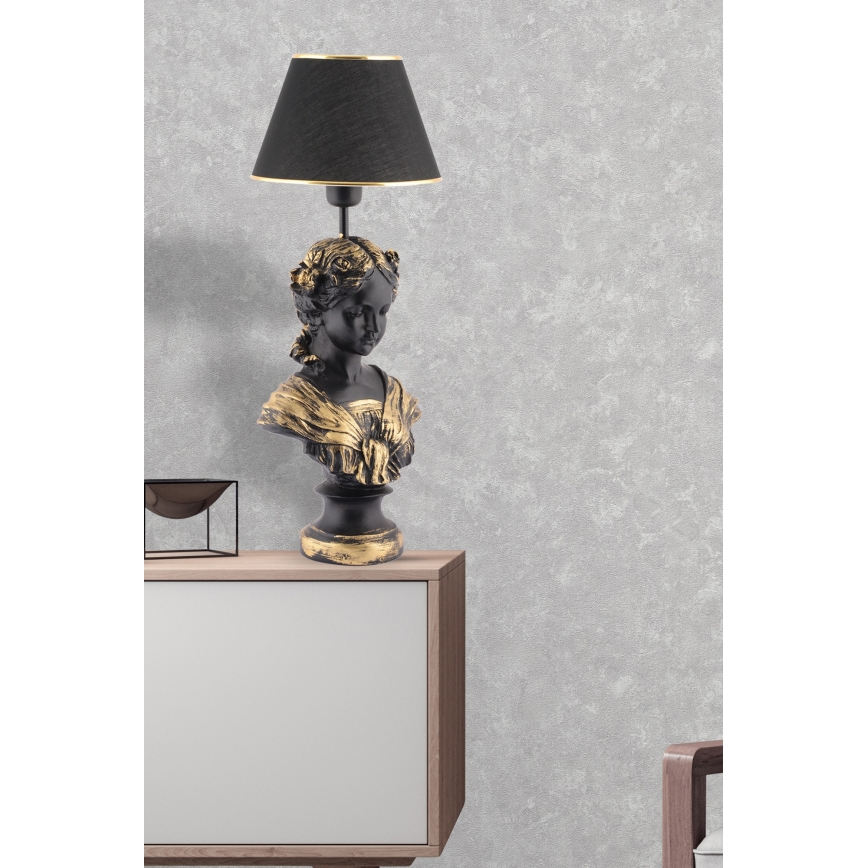 Asztali lámpa OPELYA 1xE27/40W/230V fekete/arany