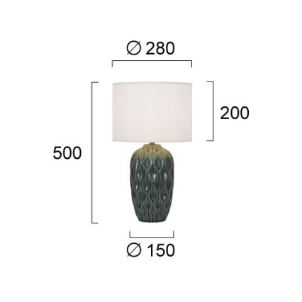 Asztali lámpa PINEAPLE 1xE27/40W/230V fehér/zöld
