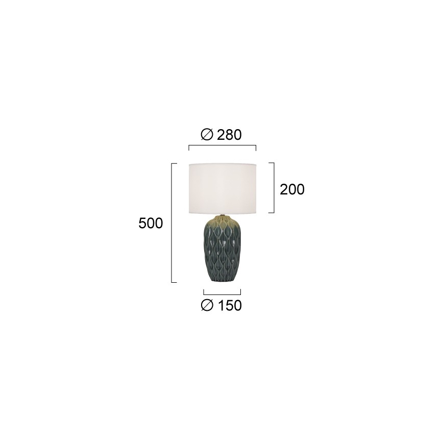 Asztali lámpa PINEAPLE 1xE27/40W/230V fehér/zöld