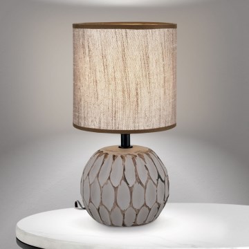 Asztali lámpa PINIA 1xE14/25W/230V kerámia bézs/szürke