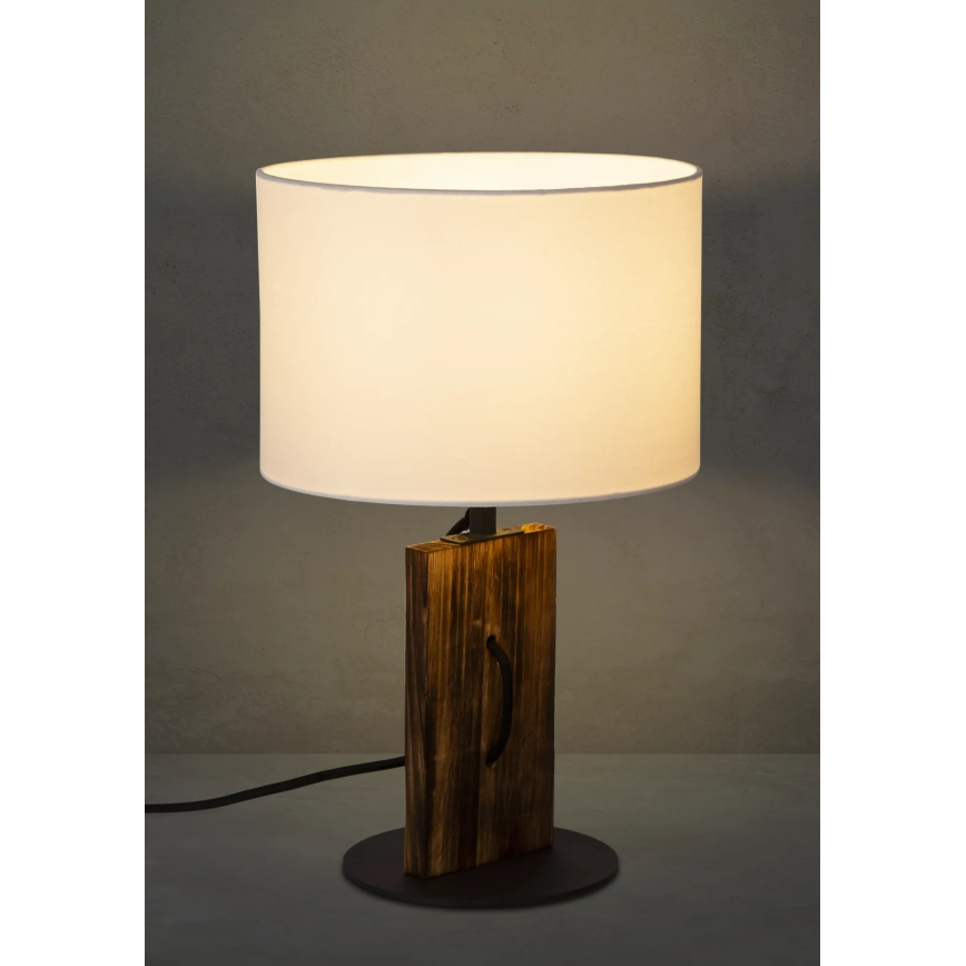 Asztali lámpa PINUS 1xE27/40W/230V fehér/fa