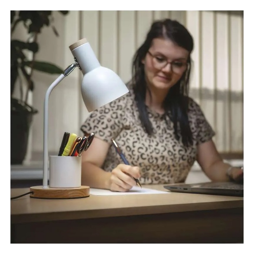 Asztali lámpa POPPY 1xE27/25W/230V fehér