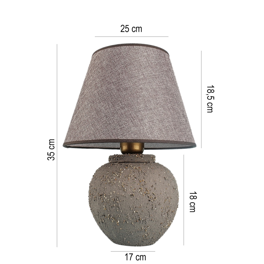 Asztali lámpa RAMZES 1xE27/40W/230V barna