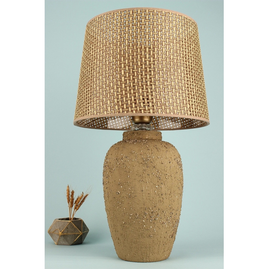 Asztali lámpa RAMZES 1xE27/40W/230V barna