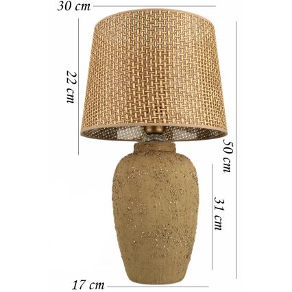 Asztali lámpa RAMZES 1xE27/40W/230V barna