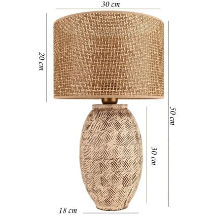 Asztali lámpa RAMZES 1xE27/40W/230V bézs