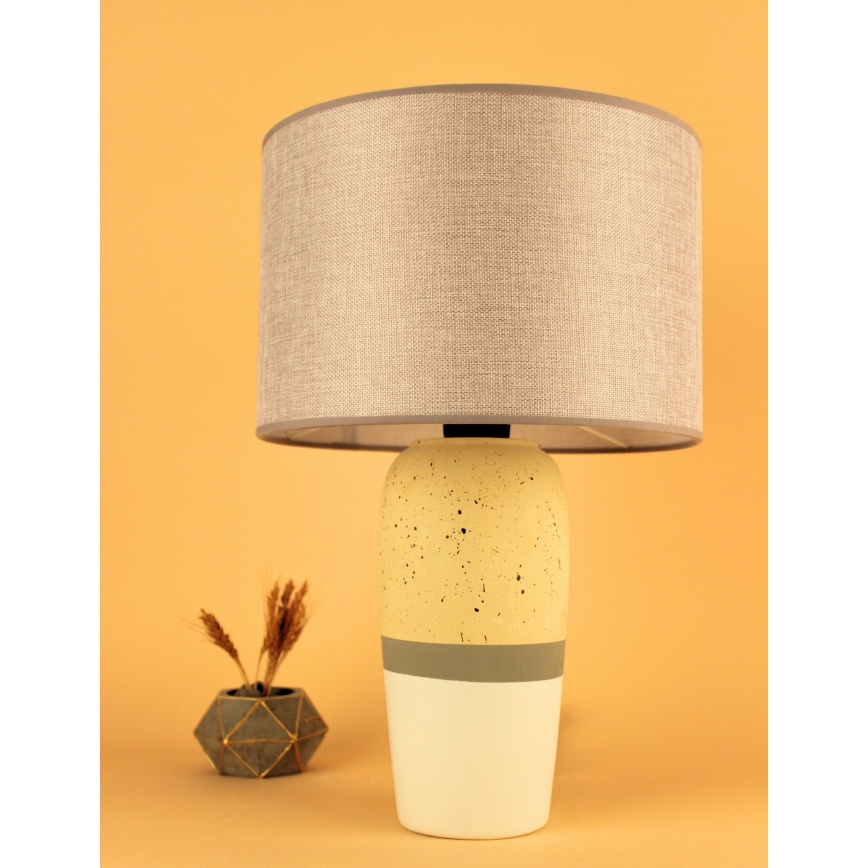 Asztali lámpa RAMZES 1xE27/40W/230V bézs/sárga