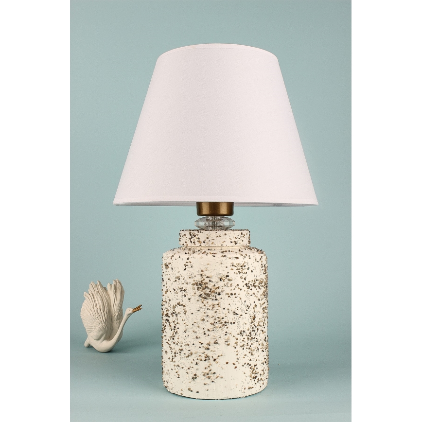 Asztali lámpa RAMZES 1xE27/40W/230V fehér/bézs