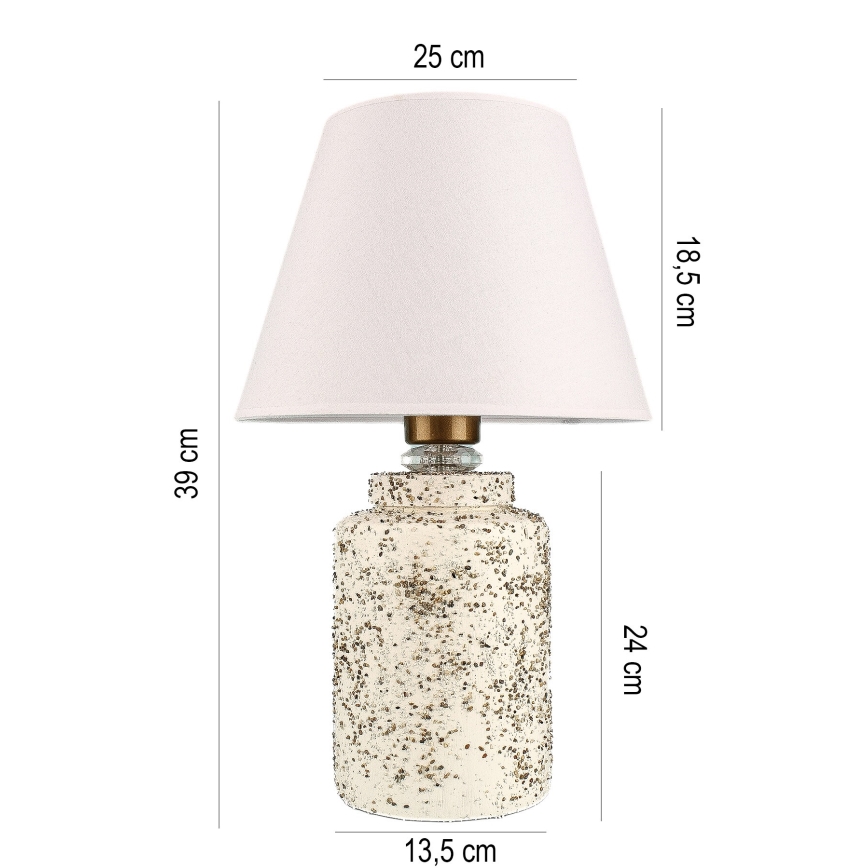 Asztali lámpa RAMZES 1xE27/40W/230V fehér/bézs