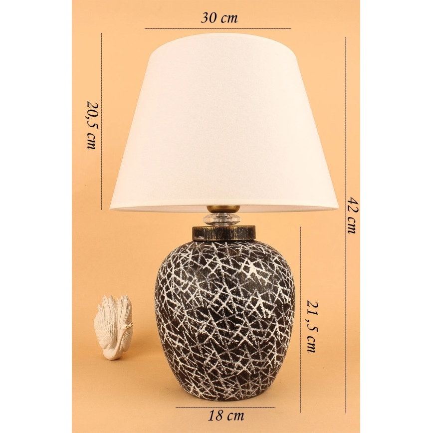 Asztali lámpa RAMZES 1xE27/40W/230V fehér/fekete