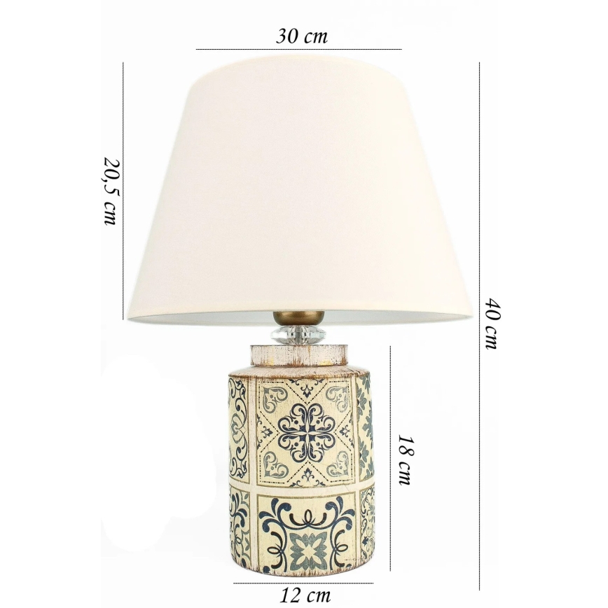 Asztali lámpa RAMZES 1xE27/40W/230V fehér