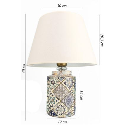 Asztali lámpa RAMZES 1xE27/40W/230V fehér/szürke