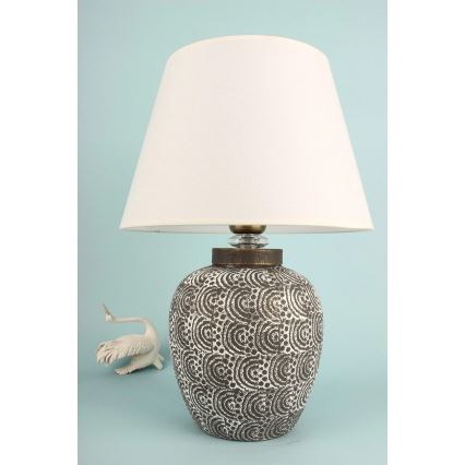 Asztali lámpa RAMZES 1xE27/40W/230V fehér/szürke