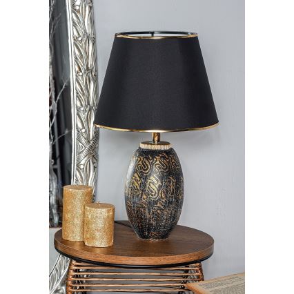 Asztali lámpa RAMZES 1xE27/40W/230V fekete/arany