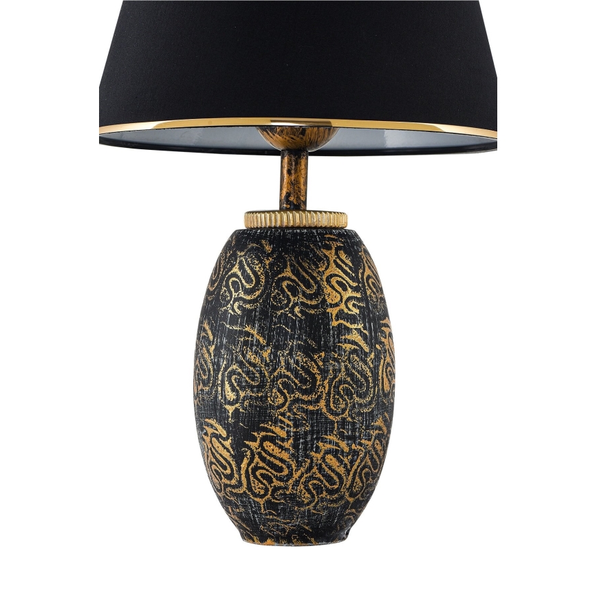 Asztali lámpa RAMZES 1xE27/40W/230V fekete/arany