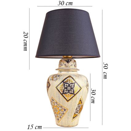 Asztali lámpa RAMZES 1xE27/40W/230V kék/bézs