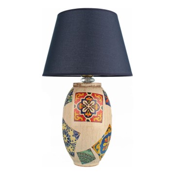 Asztali lámpa RAMZES 1xE27/40W/230V kék/bézs