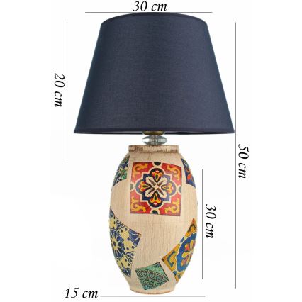 Asztali lámpa RAMZES 1xE27/40W/230V kék/bézs