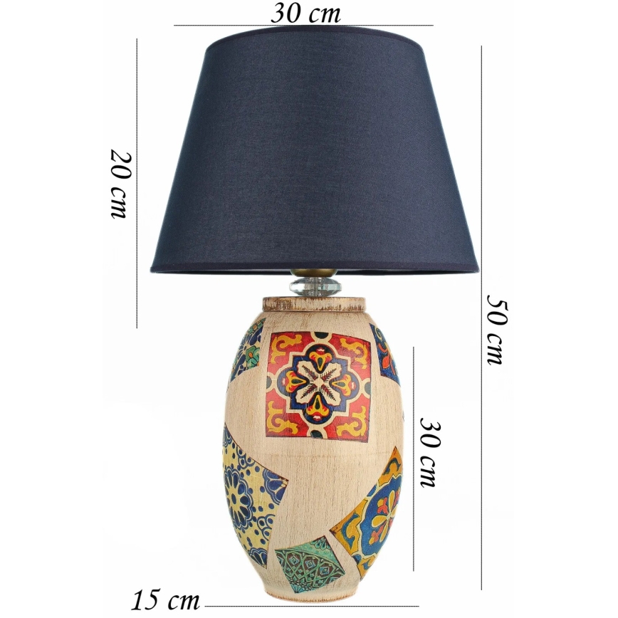 Asztali lámpa RAMZES 1xE27/40W/230V kék/bézs