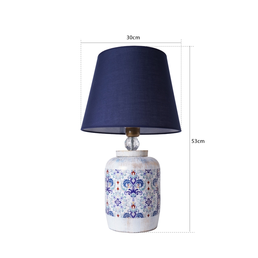 Asztali lámpa RAMZES 1xE27/40W/230V kék/fehér