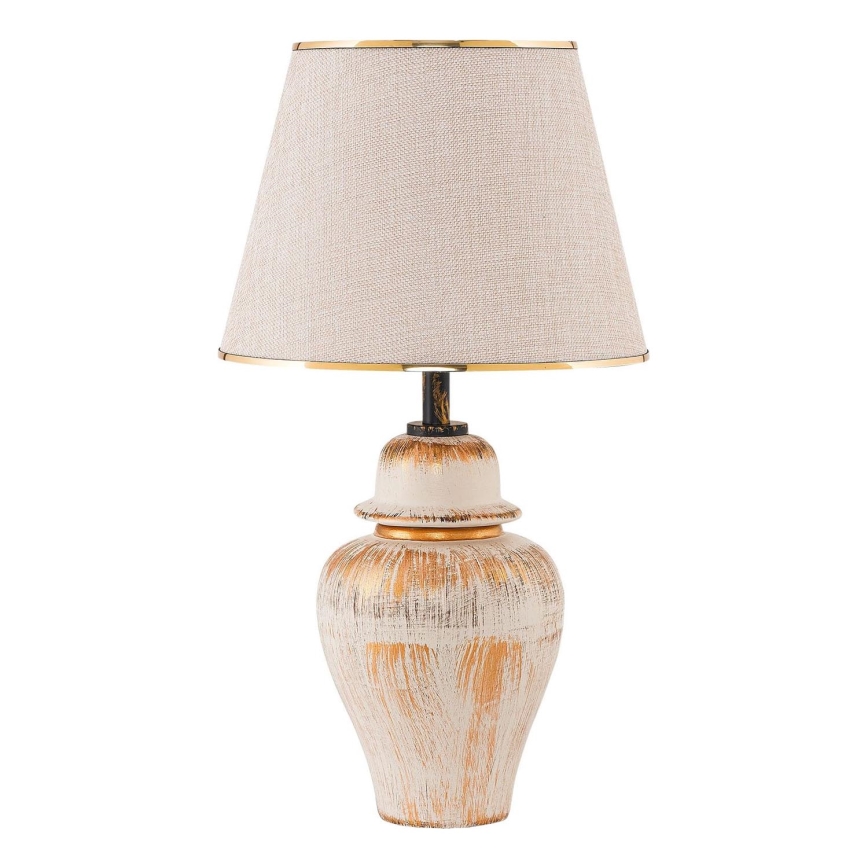 Asztali lámpa RAMZES 1xE27/40W/230V krémszínű/arany