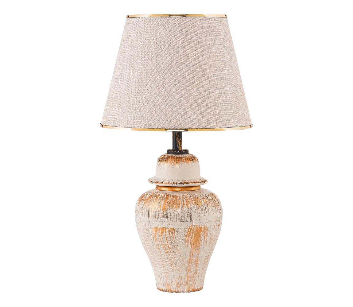 Asztali lámpa RAMZES 1xE27/40W/230V krémszínű/arany 687HMY2118