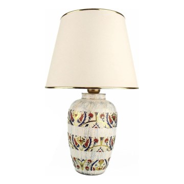 Asztali lámpa RAMZES 1xE27/40W/230V krémszínű/arany