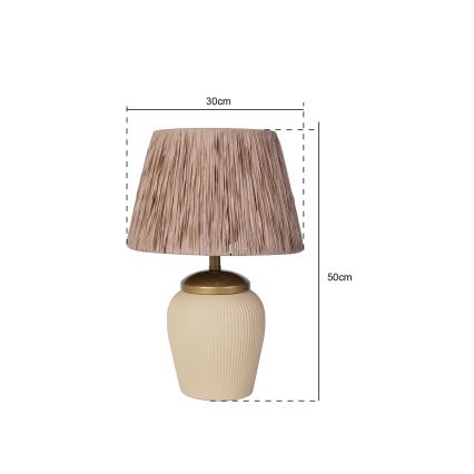 Asztali lámpa RAMZES 1xE27/40W/230V krémszínű/barna