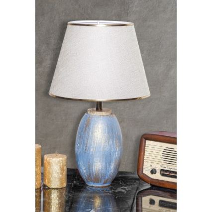 Asztali lámpa RAMZES 1xE27/40W/230V krémszínű/kék