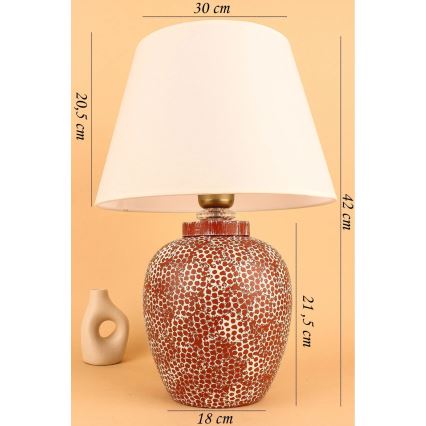 Asztali lámpa RAMZES 1xE27/40W/230V krémszínű/piros