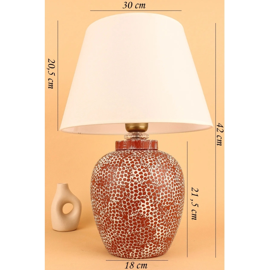 Asztali lámpa RAMZES 1xE27/40W/230V krémszínű/piros