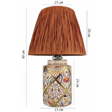 Asztali lámpa RAMZES 1xE27/40W/230V raffia