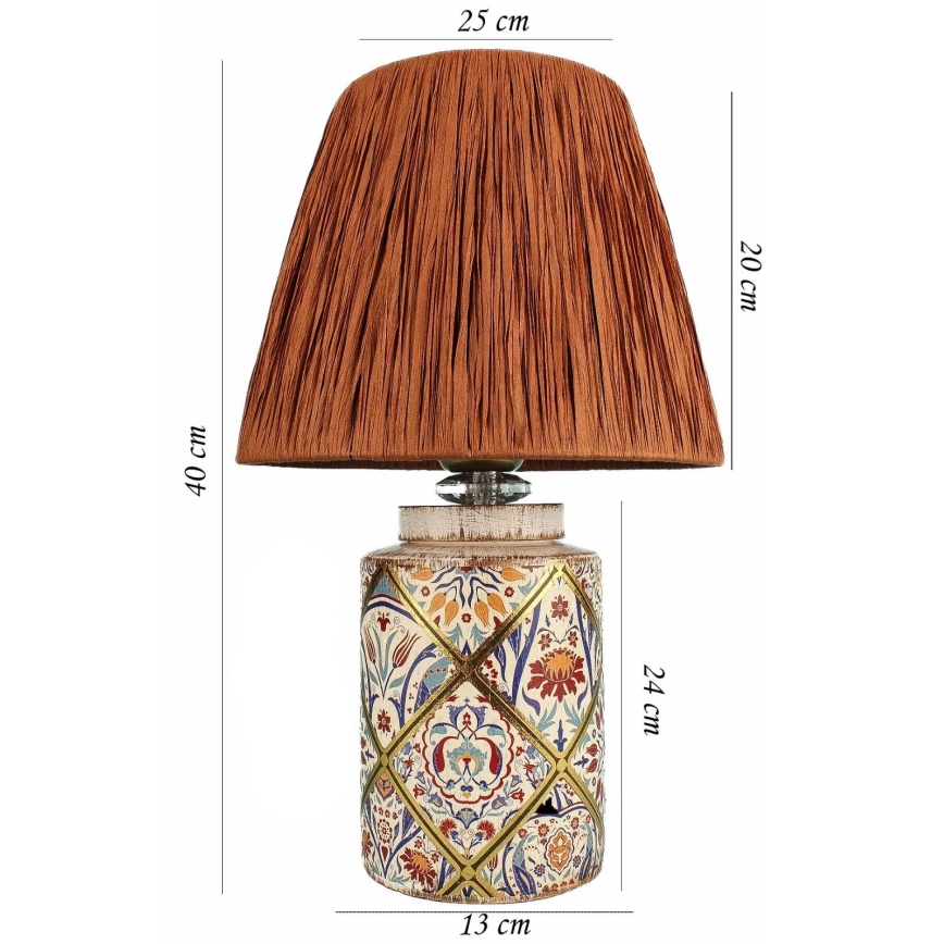 Asztali lámpa RAMZES 1xE27/40W/230V raffia