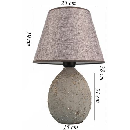 Asztali lámpa RAMZES 1xE27/40W/230V szürke