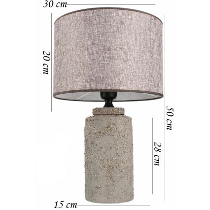 Asztali lámpa RAMZES 1xE27/40W/230V szürke