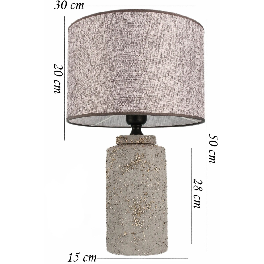 Asztali lámpa RAMZES 1xE27/40W/230V szürke