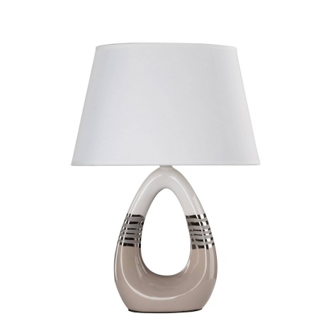 Asztali lámpa ROMANO 1xE27/60W/230V fehér/bézs