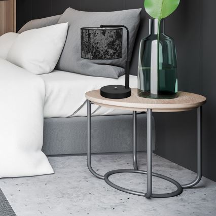 Asztali lámpa SATINO 1xE27/60W/230V fekete/szürke