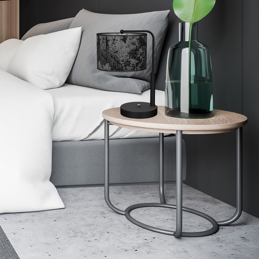 Asztali lámpa SATINO 1xE27/60W/230V fekete/szürke