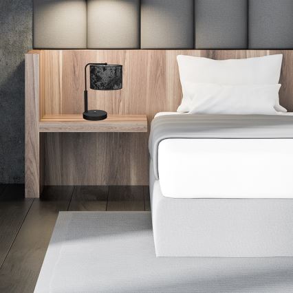 Asztali lámpa SATINO 1xE27/60W/230V fekete/szürke