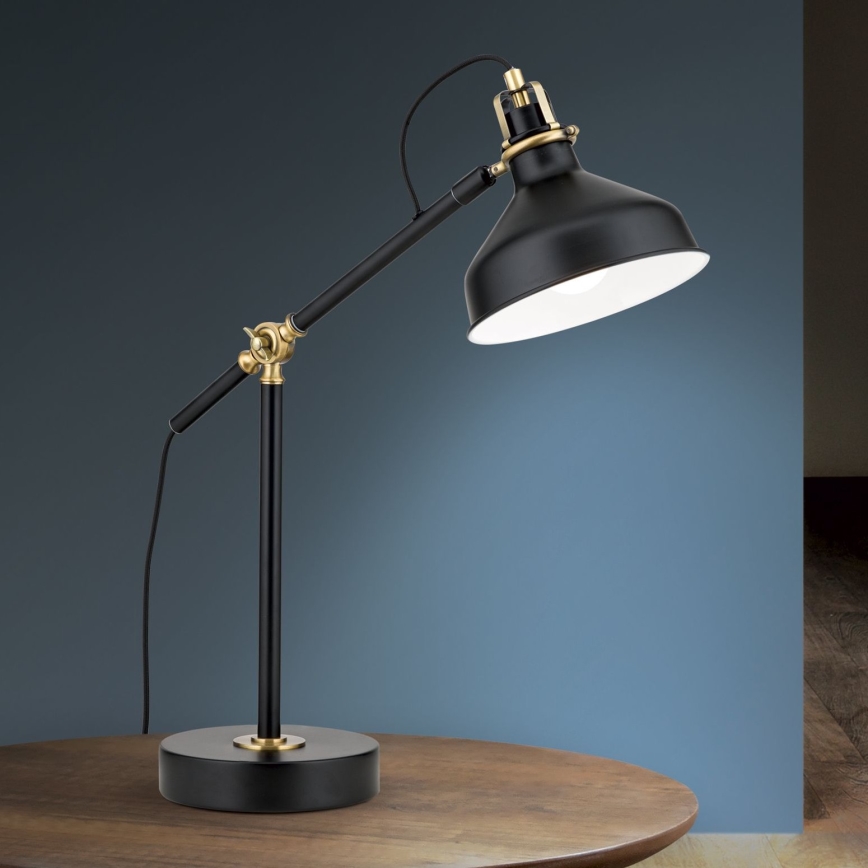 Asztali lámpa SCHILLER 1xE27/40W/230V fekete/bronz